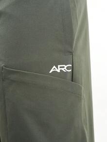 Men's Drawstring Waist Wide Leg Loose Casual Pants, Olive Green - Dark Green - View 3
