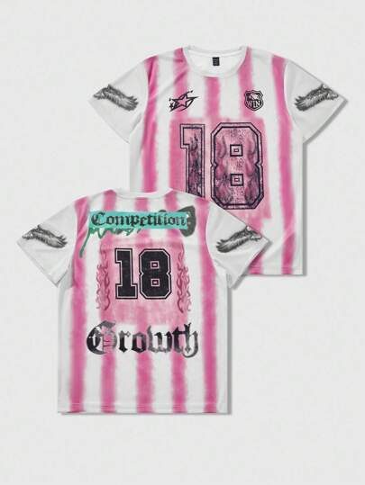 Prep Men's Eye Print Short Sleeve T-Shirt, Suitable For Everyday Wear In Spring/Summer