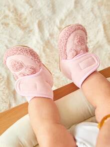 女童時尚舒適粉色靴子休閒保暖
