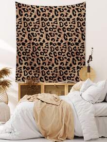 ROMWE Grunge Punk 1pc Chic European & American Leopard Print Polyester Tapestry, Suitable For Daily Living Room Bedroom Wall Decor, Camping Decor, All Season Tapestry - Multicolor - View 5