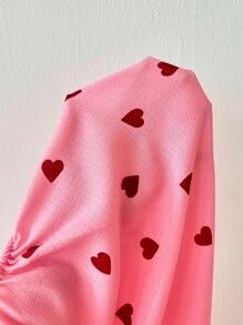 SHEIN 4 Pcs In Heart Print Ruched Cropped Camisole Women Casual Nightgown Women Es Women Summer Dresses - Multicolor - View 3