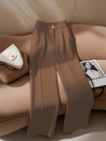 Franclia 女士白色优雅直筒办公裤