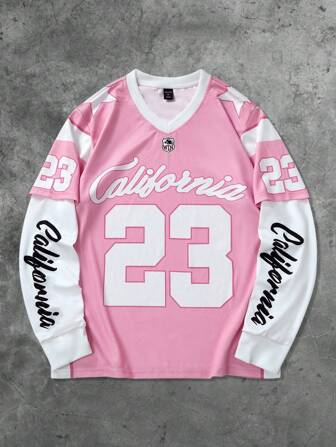 Prep Herren US Stadt Name Slogan Grafik Muster Sport 2 in 1 T-Shirt