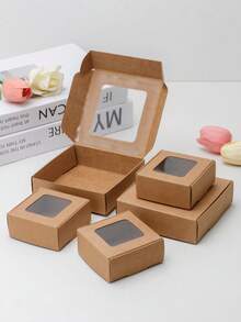 SHEIN 10个/20个装迷你包装纸盒，透明窗口盒，适用于节日、派对、糖果、豆类、小饼干、迷你蛋糕、零食等包装。 - 紙質 - 查看 9