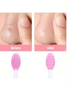2/4/8pcs Silicone Face Brushes, Double-Sided Blackhead Brushes, Silicone Nose Brush, Lip Cleansing Brush