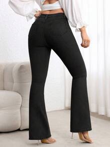 Flexra Plain Denim Long Pants, Fashionable For Summer - Dark Grey - View 2