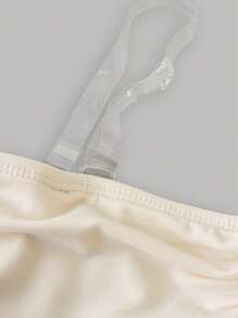 SHEIN 年轻女孩对比色蝴蝶结露肩镂空迷你连衣裙，黑色，返校节连衣裙，秋季连衣裙，返校节连衣裙，对比色蝴蝶结，拼接设计，无袖迷你连衣裙 - 黑與白 - 查看 4