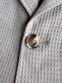 Manfinity Mode 男士简约通勤绅士千鸟格单排扣缺口翻领西装外套 - 卡其色 - 查看 5