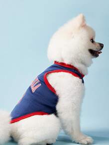 PETSIN 1 chiếc áo vest cho chó mèo phổ thông 88 màu xanh navy California phong cách retro thời trang in họa tiết giản dị và thoải mái cho chó - Nhiều màu - Xem 5