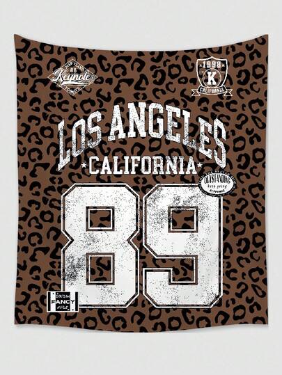 ROMWE Grunge Punk 1 pezzo Tappezzeria in poliestere con stampa leopardata, adatta per la decorazione quotidiana di soggiorno e camera da letto, decorazione per campeggio, tappezzeria per tutte le stagioni