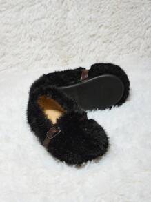 Herbst/Winter Trendige, vielseitige, süße & lustige Plüschfutter warme Mädchen Kleinkind/Baby Flache Sandalen