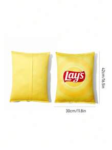 Lay's X SHEIN 1 个薯片形状毛绒枕头，有趣可爱，柔软舒适，适合在汽车、房间、沙发和午睡中装饰，很棒的礼物 - 黃色 - 查看 3