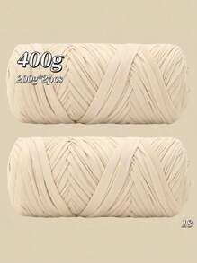 400克（200克*2），2绞装优质高弹布条纱线，适用于手工编织包袋、篮子、地毯、鞋子、各种家居用品和DIY手工艺品，有多种颜色可供选择 - 2卷布條 - 查看 22