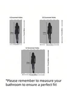 SHEIN 1PC Floral Shower Curtain - Black & White Modern Botanical Print, Waterproof Polyester Fabric With Rust-Resistant Grommets, Machine Washable Bathroom Decor - Luxury Spa Style, Hotel Inspired, Woven Textured Design For Bath & Shower