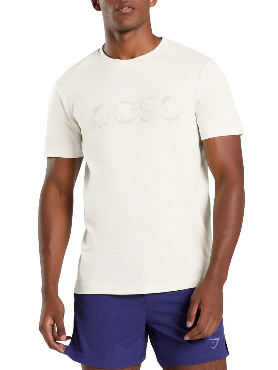 Hugo Boss 男士休闲圆领短袖T恤，夏季百搭 - 131 開放式白色 - 查看 1