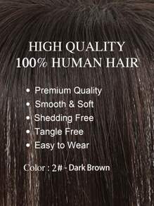 9 AM Hair 10英寸女士假发片，真人发假发片，适合头发稀疏的女士，带刘海的真人发假发片，夹式接发 - S2 - 查看 2