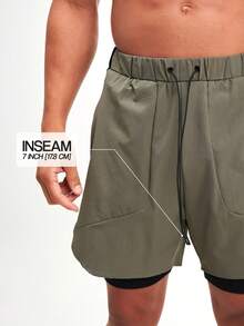 ARC Workouts Breathable And Move Freely Gym Essential Shorts With Hiden Zipper Pockets - Green - View 2