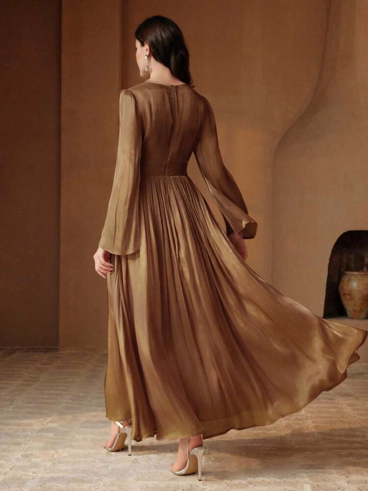 Anewsta Essential Women's Long Sleeve Dress, Elegant & Versatile For Commuting, Spring & Autumn