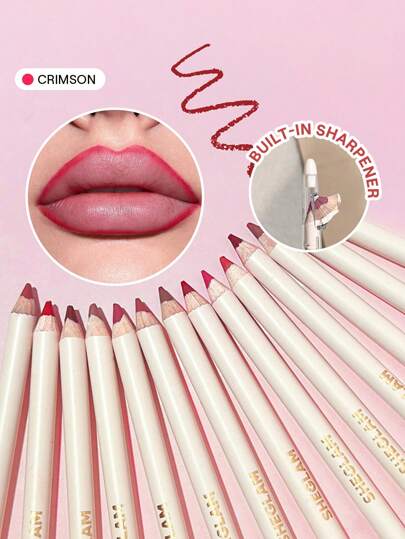 Faits Sur Les LèVres Crayon à LèVres Cramoisi Mat Et CréMeux Crayon à LèVres Hautement Pigmenté Ne S'Estompe Pas Facilement Soyeux Et Lisse Teinte Mate Pour Contour Des LèVres Maquillage Pour Les LèVres Rouge Marque Beauté Visage Maquillage CosméTique Pour Femmes Filles Parfait Pour Hiver IdéAl Pour Y2K ÉLéGant Mode Adapté Pour Anniversaire Xmas Cadeau FêTe PrêT Meilleure Couleur