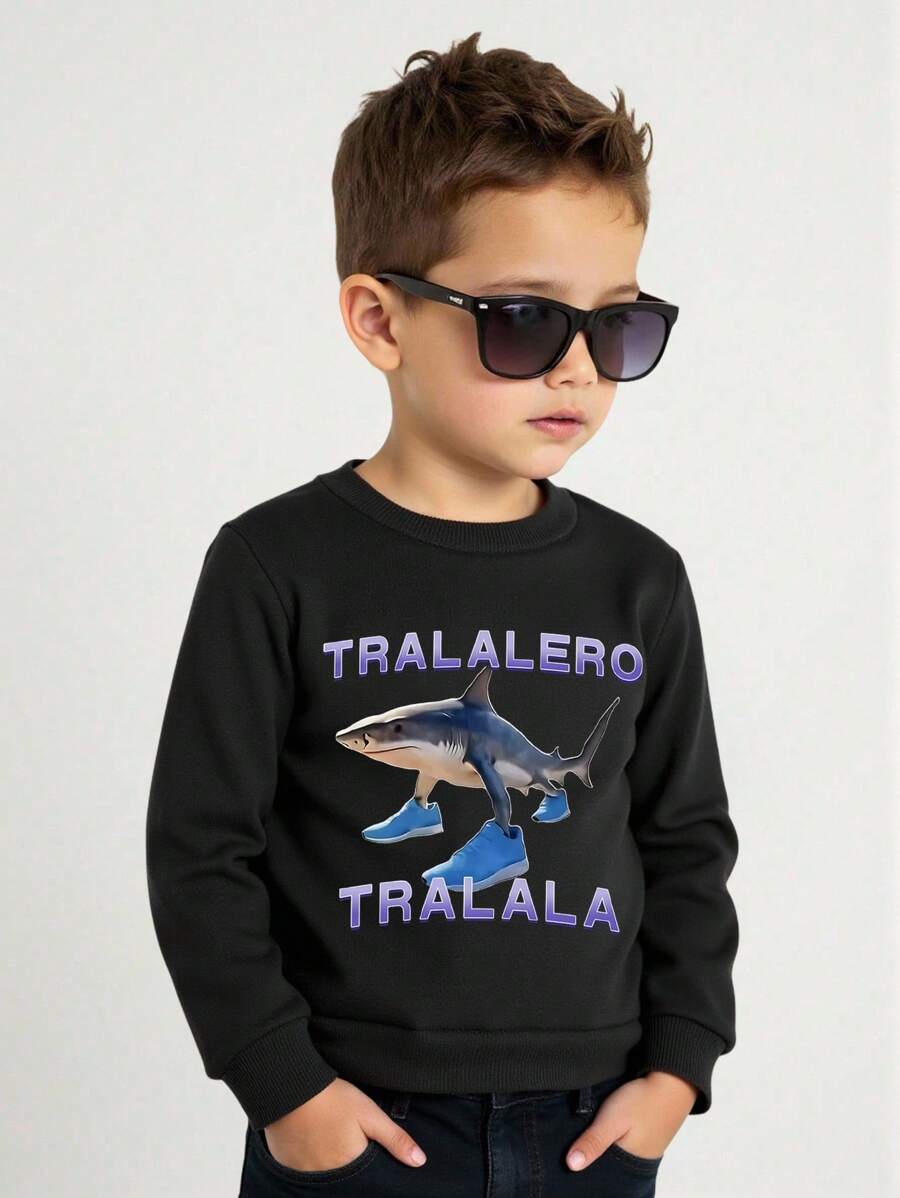 Young Boy Basic Fleece Crew Neck Sweatshirt - White "Puppy Keep"Graphic Tees Animal Print Costumes School Clothes Animal PrintCostumes School Clothes School Clothes Back To School Clothes Puppy Keep Puppy Graphic Tees Fall Fashion Hoodie Kitty Love Fall Fashion Hoodie Kitty Love Winter - Black - View 1