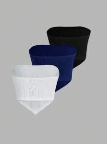 INAWLY 女式不對稱斜裁無肩帶上衣 - 彩色 - 查看 2