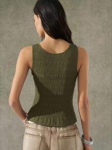 LYSMO Camiseta de mujer plisada elástica estilo bohemio, nueva llegada 2025