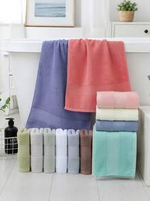 SHEIN 3 件套柔软、亲肤、吸水纯色毛巾套装 - 包括 1 条浴巾 + 1 条手巾 + 1 条手帕 - 非常适合浴室和水疗中心使用家庭浴室装饰秋季装饰回到学校美容沙龙家庭浴室 - 彩色 - 查看 3