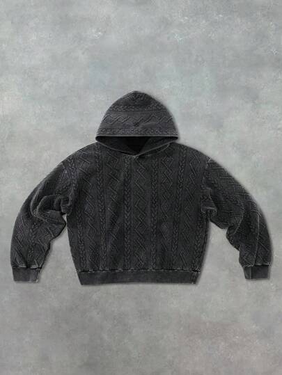 Street Life Men's Hooded Sweatshirt, Street American Style Special Texture Fabric