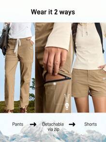 In My Nature Women's Detachable Pocket Straight Leg Casual Hiking Pants - Brown - View 2