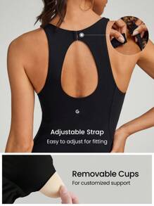 GLOWMODE FeatherFit™-Air Peekaboo Cut-Out Pocket Váy thể thao đa chức năng có quần đùi tích hợp Hỗ trợ ánh sáng Yoga tác động thấp Hàng ngày vào mùa hè - màu đen - Xem 4