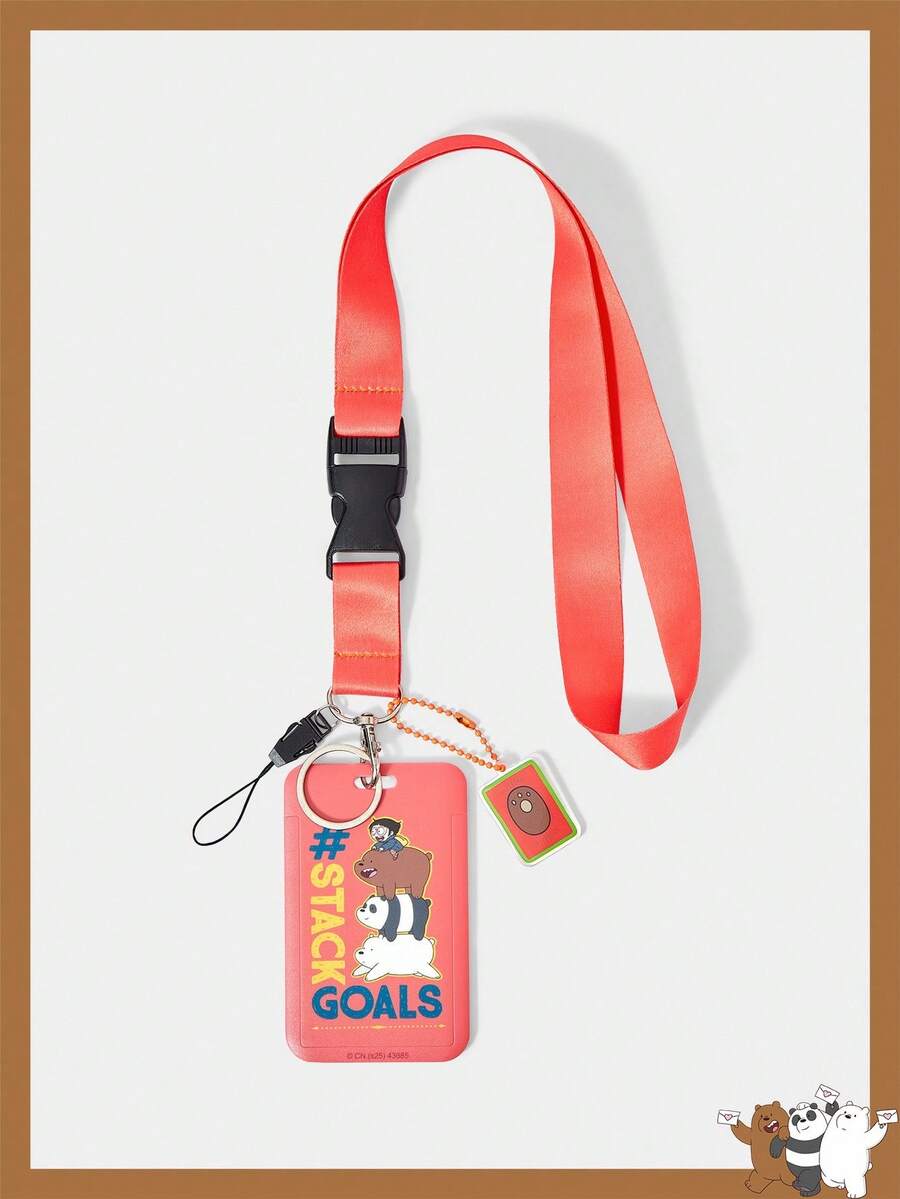 We Bare Bears X SHEIN 钥匙扣和钥匙链 - 紅色 - 查看 1