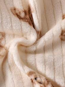 SHEIN 女童可爱兔耳和熊印花蓬松保暖夹克，秋冬时尚 - 彩色 - 查看 8