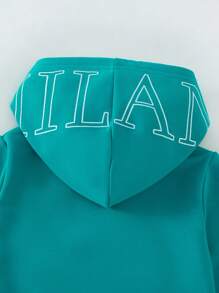 SHEIN 4 件套女童休闲百搭通勤纯色字母卫衣套装，适合日常穿着、外出、上学和任何场合 - 彩色 - 查看 3