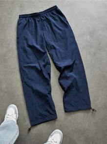 Sport MetroGents Men's Elastic Waist Drawstring Loose Casual Sports Pants , Gym - Blue - View 2
