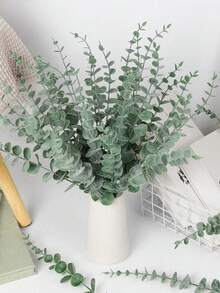 SHEIN 5/10/30/50 sztuk łodyg eukaliptusa, sztuczne rośliny, sztuczne gałązki eukaliptusa, sztuczne łodygi eukaliptusa, bukiety ślubne, kompozycje kwiatowe do domu, jesienne dekoracje wiejskie, walentynki, prezenty na Dzień Matki, prezenty z okazji ukończenia szkoły