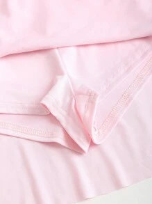 Sweetra 女式夏季简约金属装饰不对称肩部荷叶边下摆连衣裙