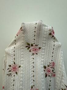 CottageSlumber 花卉印花蝴蝶结装饰露背可爱舒适连体睡衣 - 白色 - 查看 8