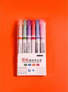 6 件混合图案设计荧光笔，随机包装返校 - 彩色 - 查看 17