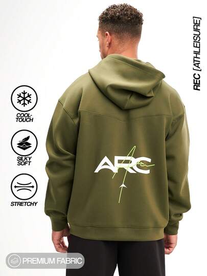 Cardigan oversize pour homme ARC, style de vie streetwear confiant, respirant avec poches et capuche