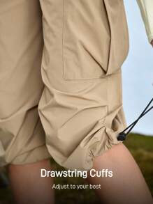 In My Nature Pantalones cargo para mujer con dobladillo con cordón