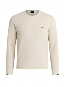 Hugo Boss Áo thun cổ tròn tay dài dáng rộng thoải mái Ever-X_CN dành cho nam - 131 Mở Trắng - Xem 4