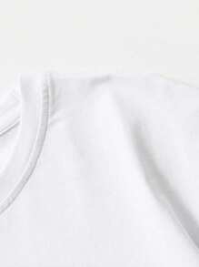 ROMWE MEN Street Life Áo thun nam tay ngắn cổ tròn in chữ hoạt hình, mùa hè - trắng - Xem 3