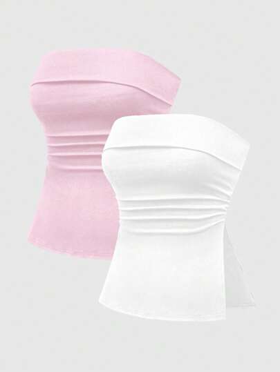 Grunge Punk Tops de mujer de unicolor negro y blanco con abertura en el bajo, de estilo sexy y de múltiples piezas