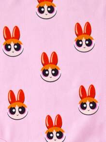 THE POWERPUFF GIRLS X SHEIN 3pcs Baby Girl Blossom, Bubbles, Buttercup Pattern Cute Short Sleeve Bodysuit Set, Pink/Blue/Green - Multicolor - View 6