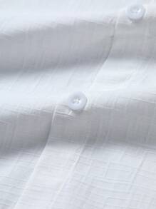 Manfinity Homme Set di camicia a maniche corte casual estiva e pantaloni lunghi con vita con coulisse, stile "Old Money", per uomo