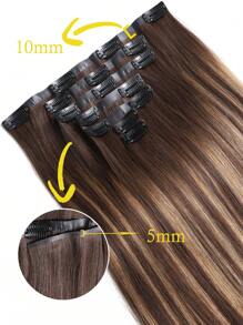 Seamless Clip Ins 7pcs TP4/27# 130g/150g Full Head Seamless PU Clip Ins Extensions 100% Cuticle Aligned Double Drown Remy Human Hair Invisible Clip In Hair Extensions Hair Extensions - S4/27 - View 4