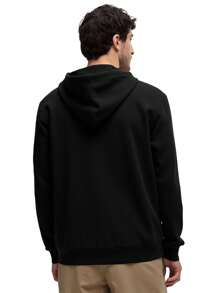 Hugo Boss Men's Long Sleeve Hooded Sweatshirt With Zipper, Drawstring Casual Pullover - 001 Black - View 2