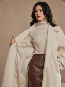 DAZY Women's Elegant Solid Color Overcoat, Autumn/Winter