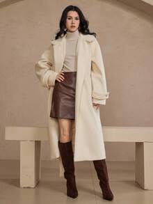 DAZY Women's Elegant Solid Color Overcoat, Autumn/Winter