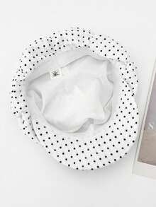 ROMWE Kawaii 1 件黑白波尔卡圆点八角帽，复古风格贝雷帽，女士画家帽，春夏季（波尔卡圆点图案随机）